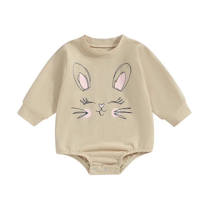 Sparkledots Baby Long Sleeve Easter Bunny Spring Onesie, Pink 3M