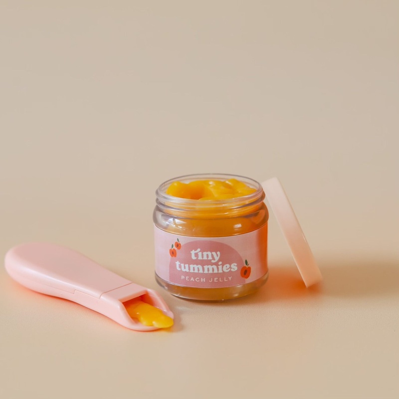 Tiny Harlow Tiny Tummies Peach Jelly Food Jar And Spoon