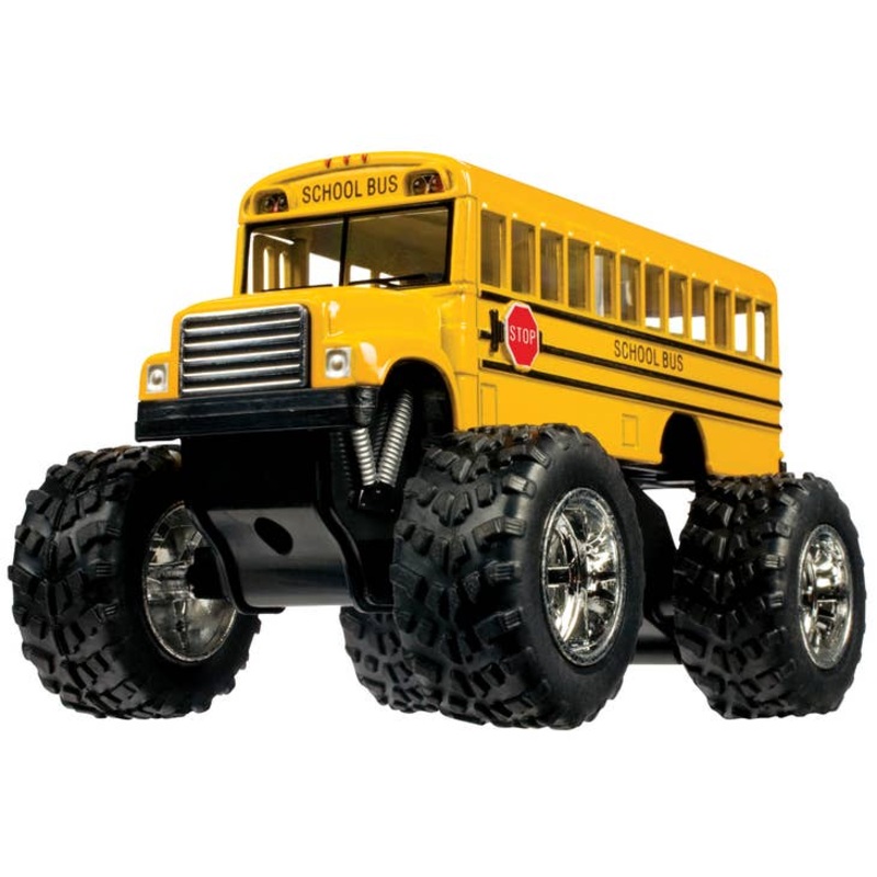 Toysmith Monster School Bus, Pull Back Action, Die-Cast