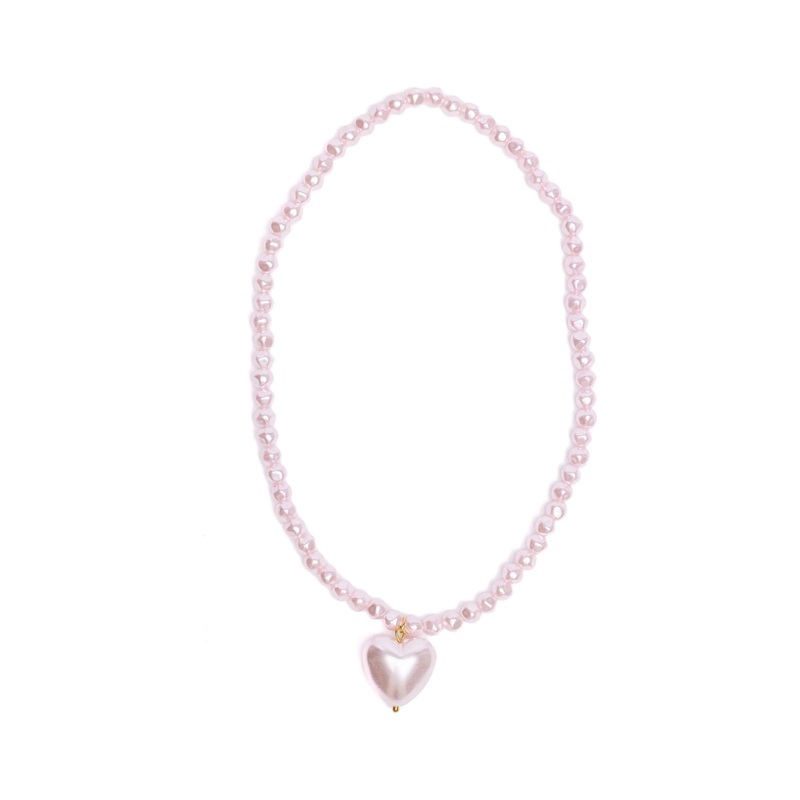 Great Pretenders USA Pink Pearl Heart Necklace