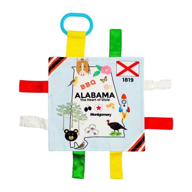 BabyJackCo 8x8 City and State Crinkle Tag Squares Alabama