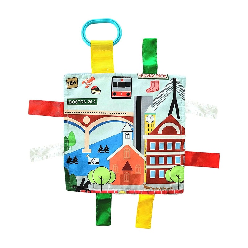 BabyJackCo 8x8 City and State Crinkle Tag Squares Boston