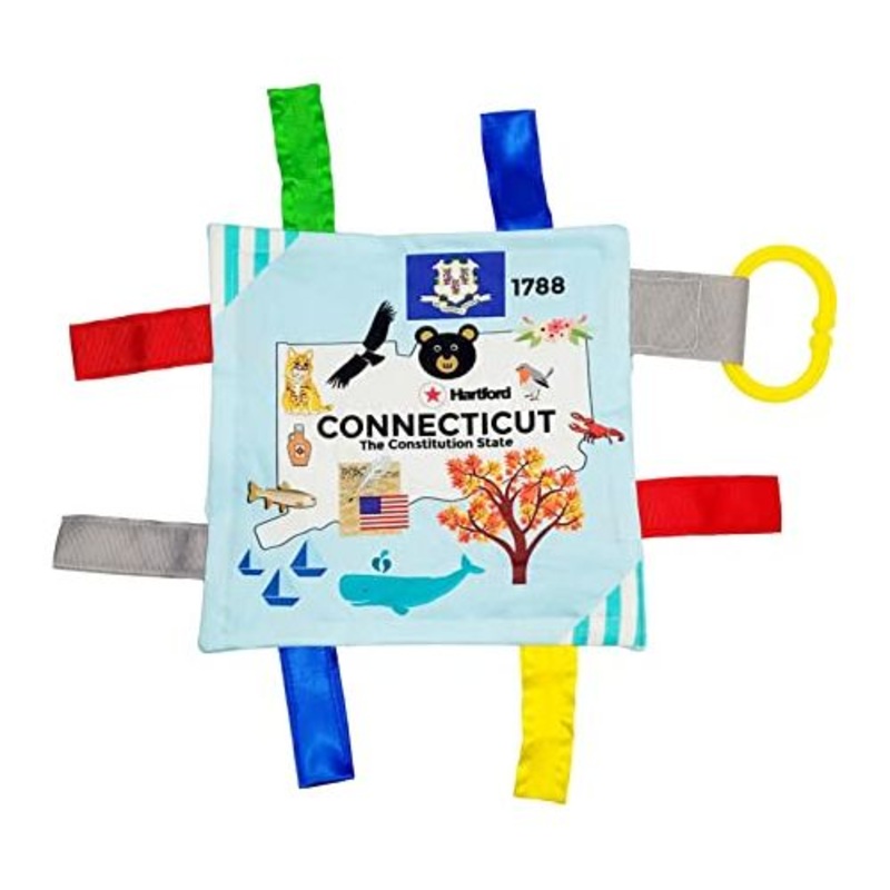 BabyJackCo 8x8 City and State Crinkle Tag Squares Connecticut