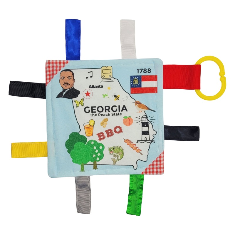 BabyJackCo 8x8 City and State Crinkle Tag Squares Georgia