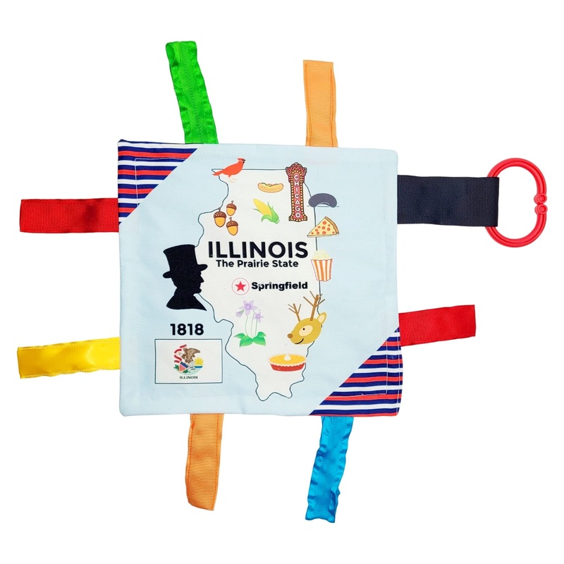 BabyJackCo 8x8 City and State Crinkle Tag Squares Illinois