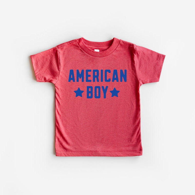 Benny and Ray Apparel American Boy Toddler And Youth 4Th Of July Shirt, Red / Blue 2T