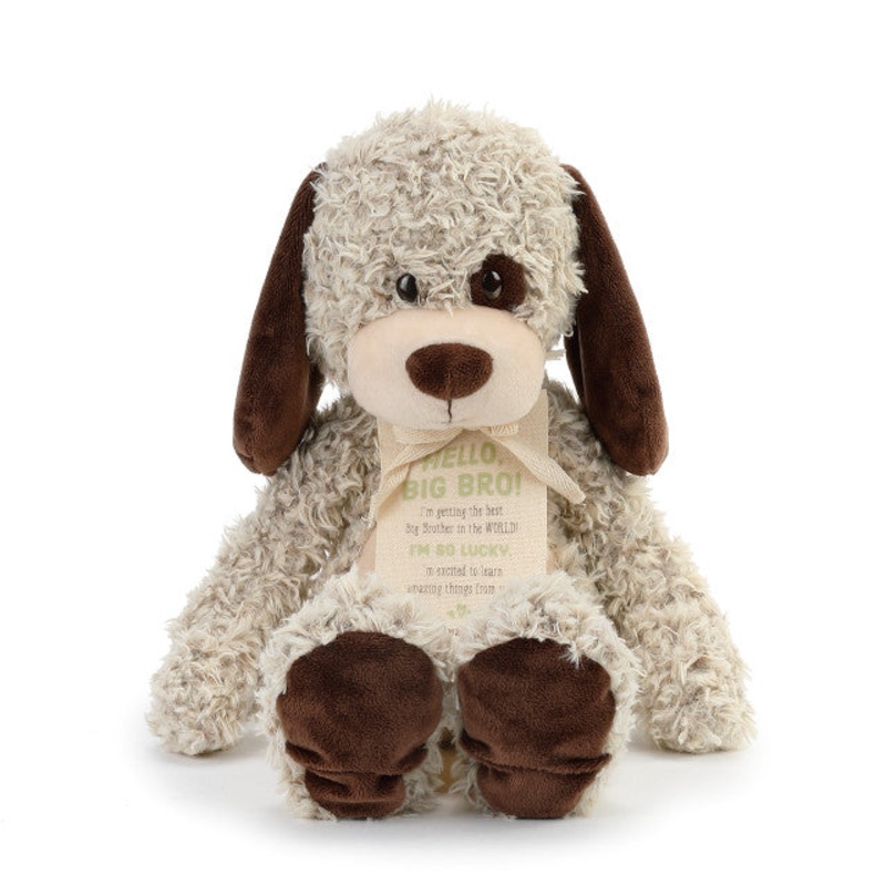 DEMDACO Big Brother Puppy Soft Brown 13 inch Plush Material Stuffed Animal Figure Toy