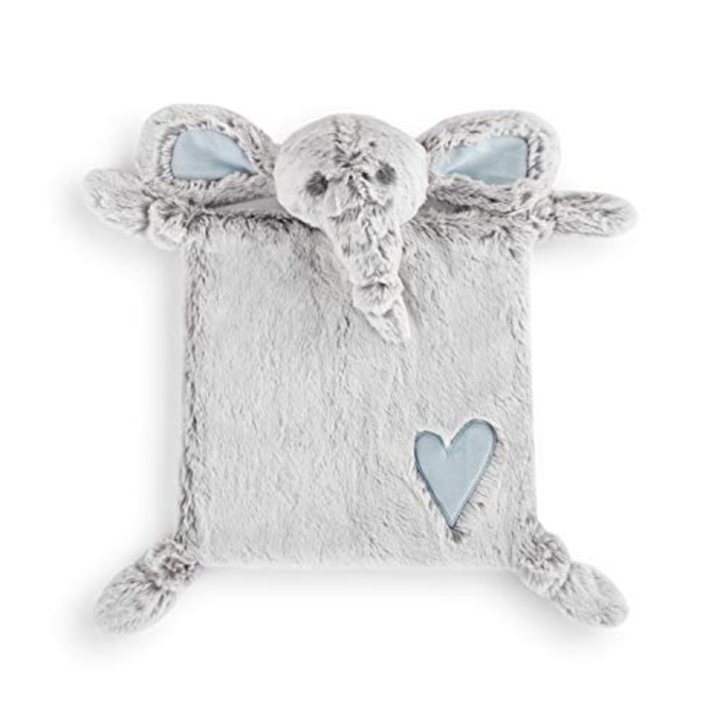 Demdaco-Luxurious Elephant Blankie, Blue
