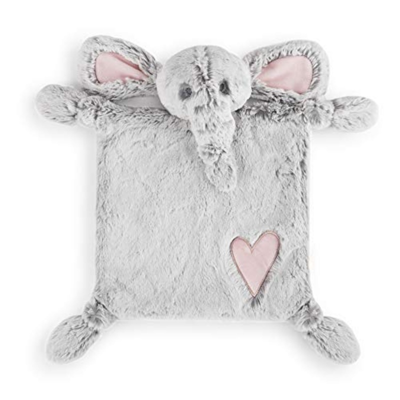 Demdaco-Luxurious Elephant Blankie, Pink