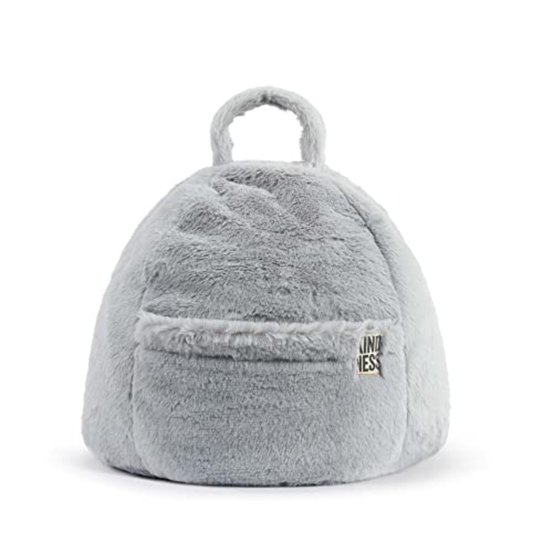 DEMDACO Sharing Kindness Smoke Grey 13 x 13 Inch Polyester Fiber Lap Pouf Pillow