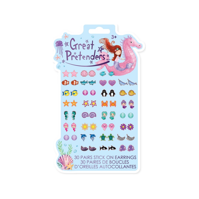 Great Pretenders USA Mermaid Sticker Earrings, 30 Pairs
