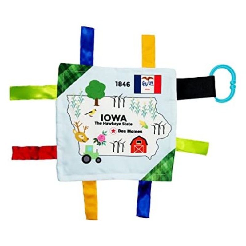 BabyJackCo 8x8 City and State Crinkle Tag Squares Iowa