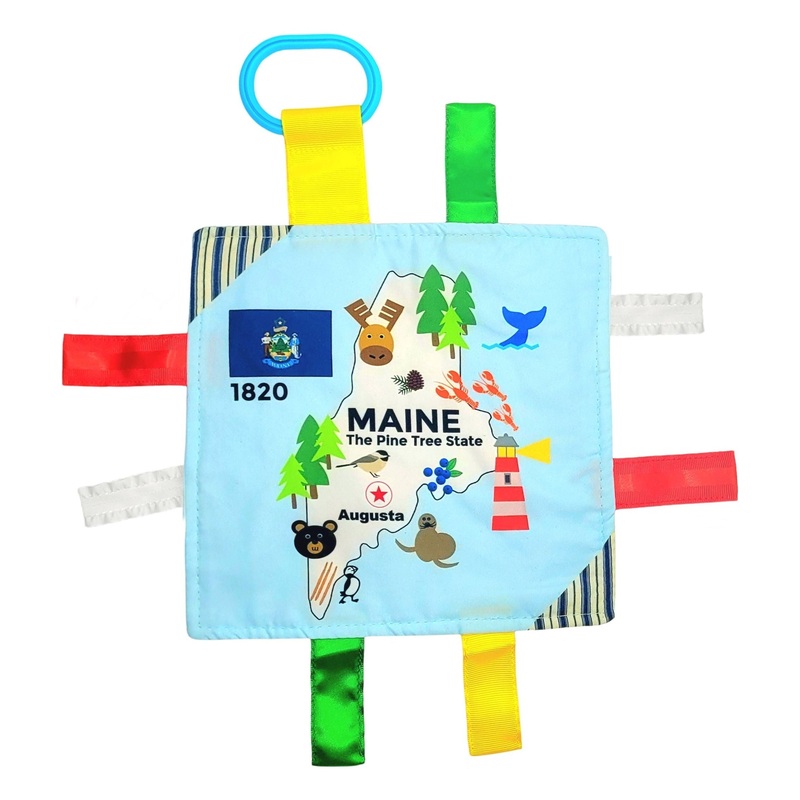 BabyJackCo 8x8 City and State Crinkle Tag Squares Maine