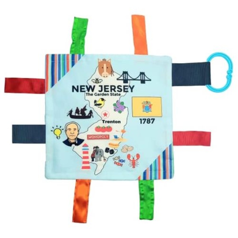 BabyJackCo 8x8 City and State Crinkle Tag Squares Newjersey