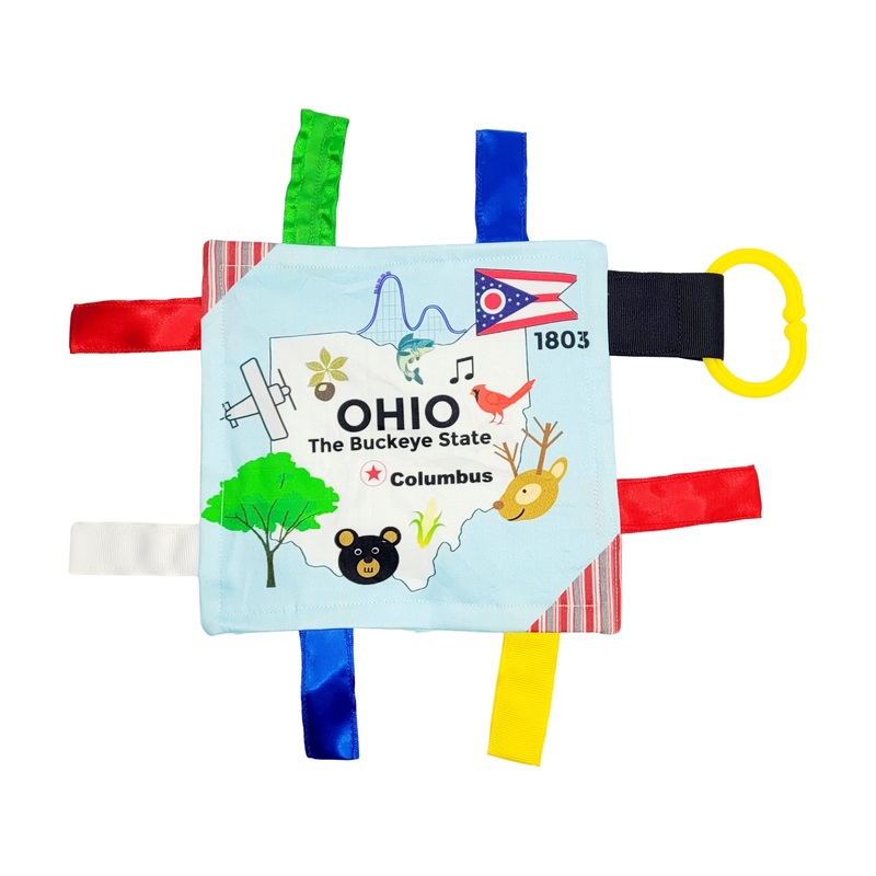 BabyJackCo 8x8 City and State Crinkle Tag Squares Ohio
