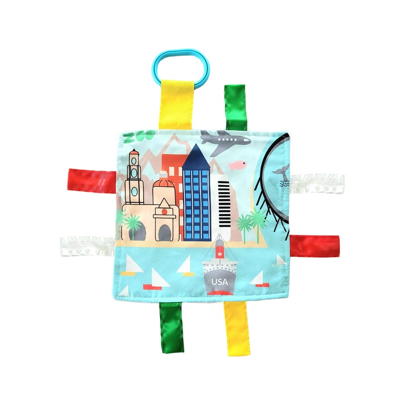 BabyJackCo 8x8 City and State Crinkle Tag Squares Sandiego