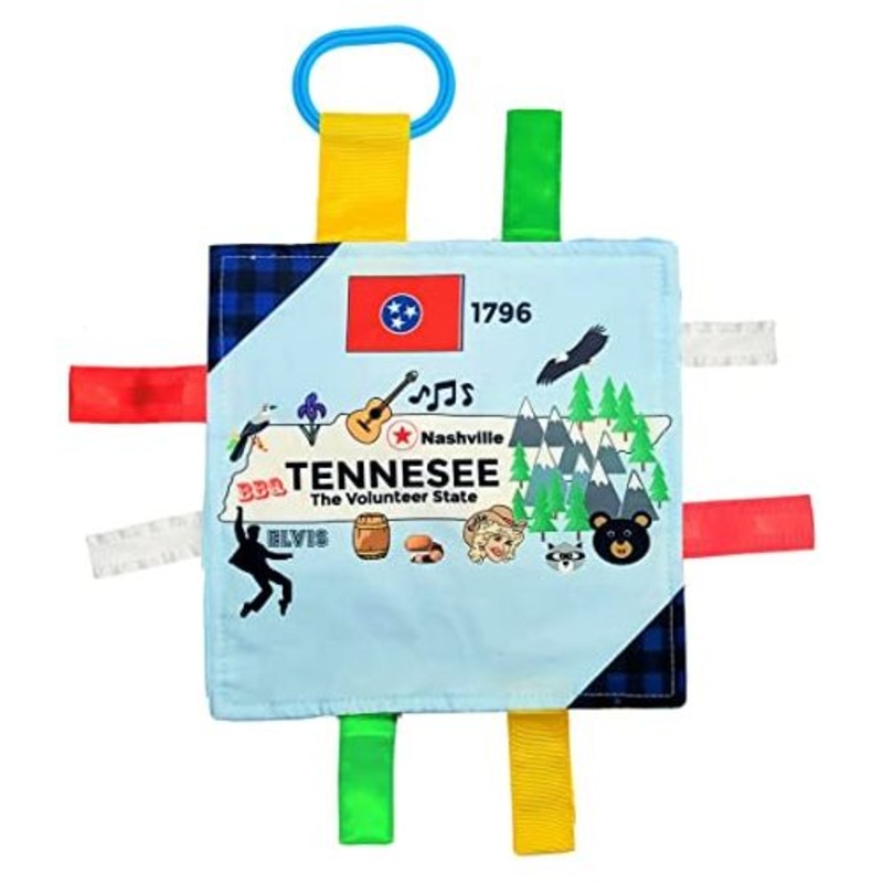 BabyJackCo 8x8 City and State Crinkle Tag Squares Tennesee