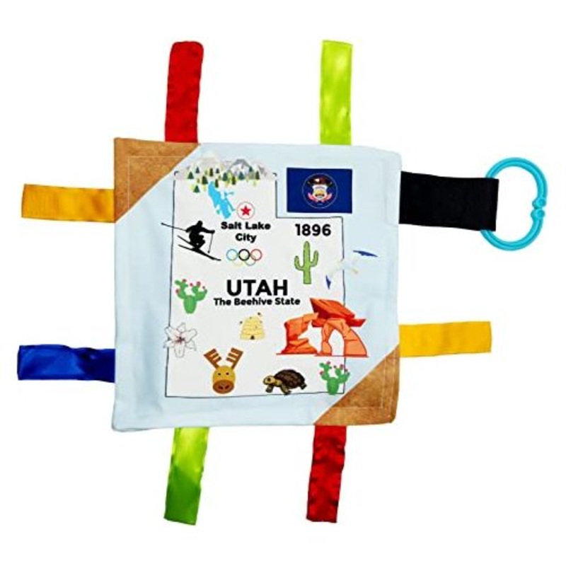 BabyJackCo 8x8 City and State Crinkle Tag Squares Utah