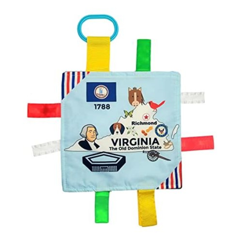BabyJackCo 8x8 City and State Crinkle Tag Squares Virginia
