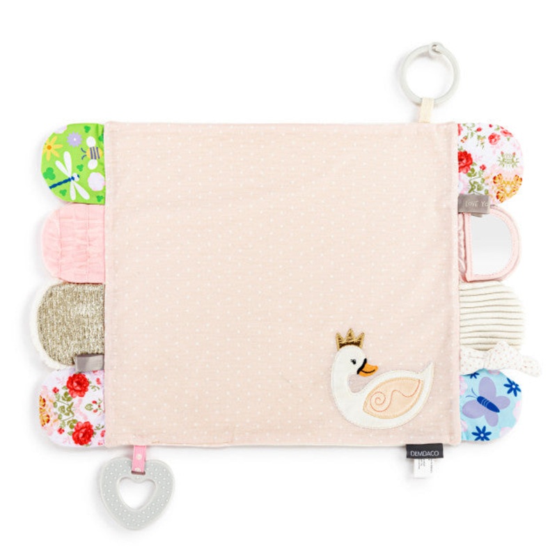 Demdaco Activity Blankie, Pink Swan