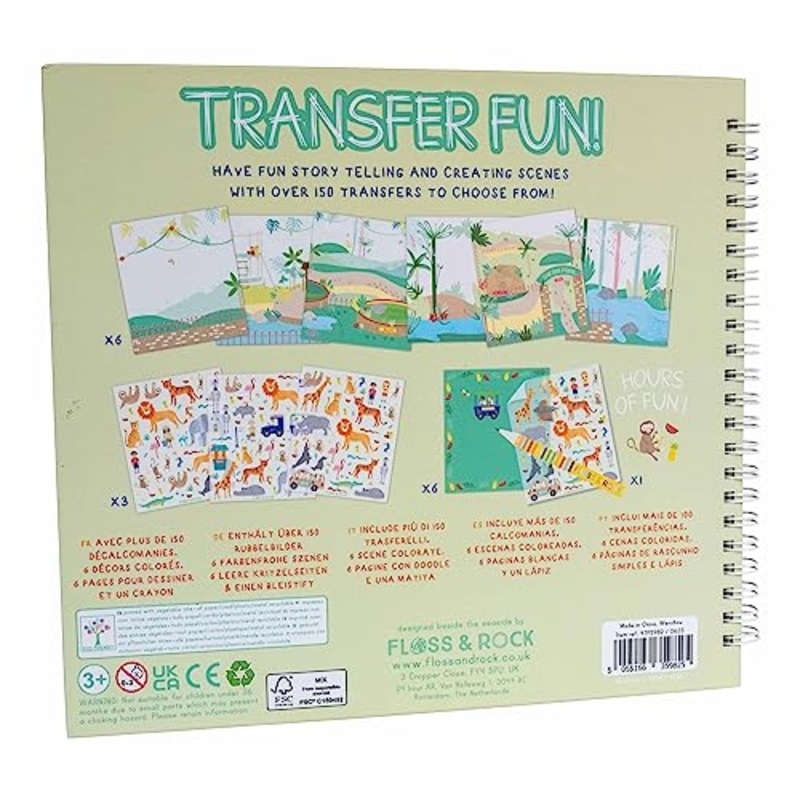 Floss & Rock Jungle Transfer Fun for Ages 3 and Up, 9.44-inch Length, Creative, Imaginative Play