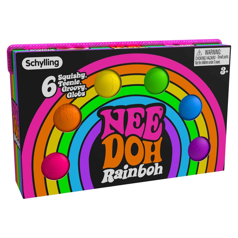 Rainbow Teenie Nee Doh, 6 Squishy, Teenie, Groovy, Globs