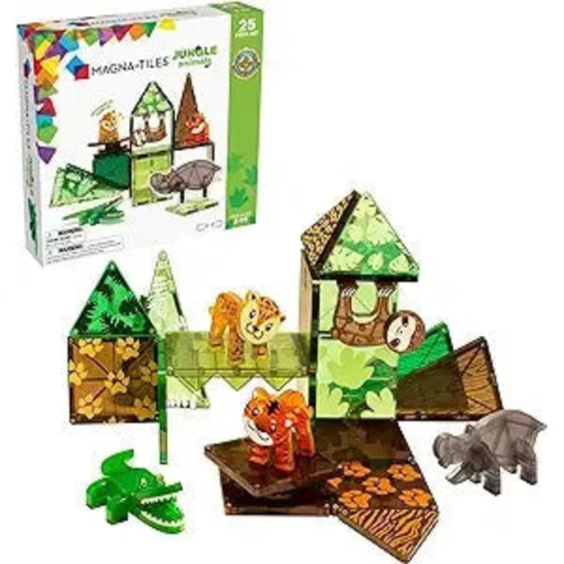 Magna-Tiles Safari Animals 25-Piece Magnetic Construction Set, The ORIGINAL Magnetic Building Brand