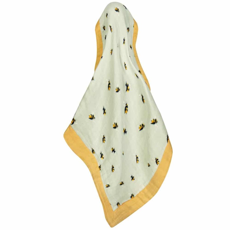 Milkbarn Bumblebee Mini Lovey Two-Layer Muslin Security Blanket
