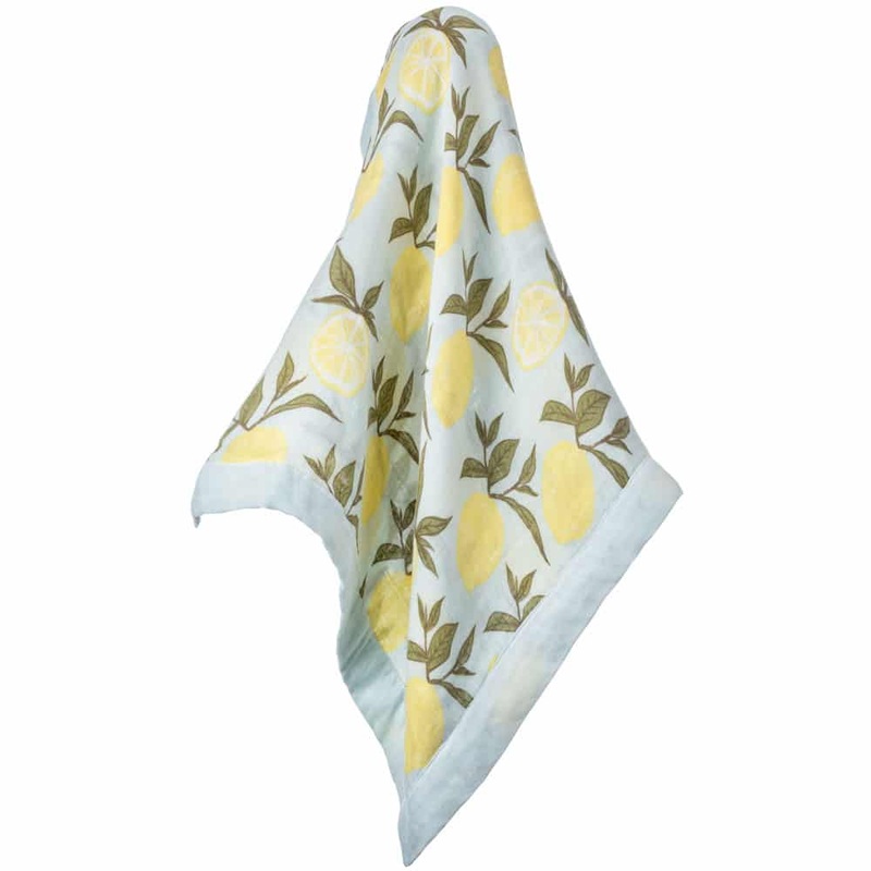 Milkbarn Lemon Mini Lovey Two-Layer Muslin Security Blanket