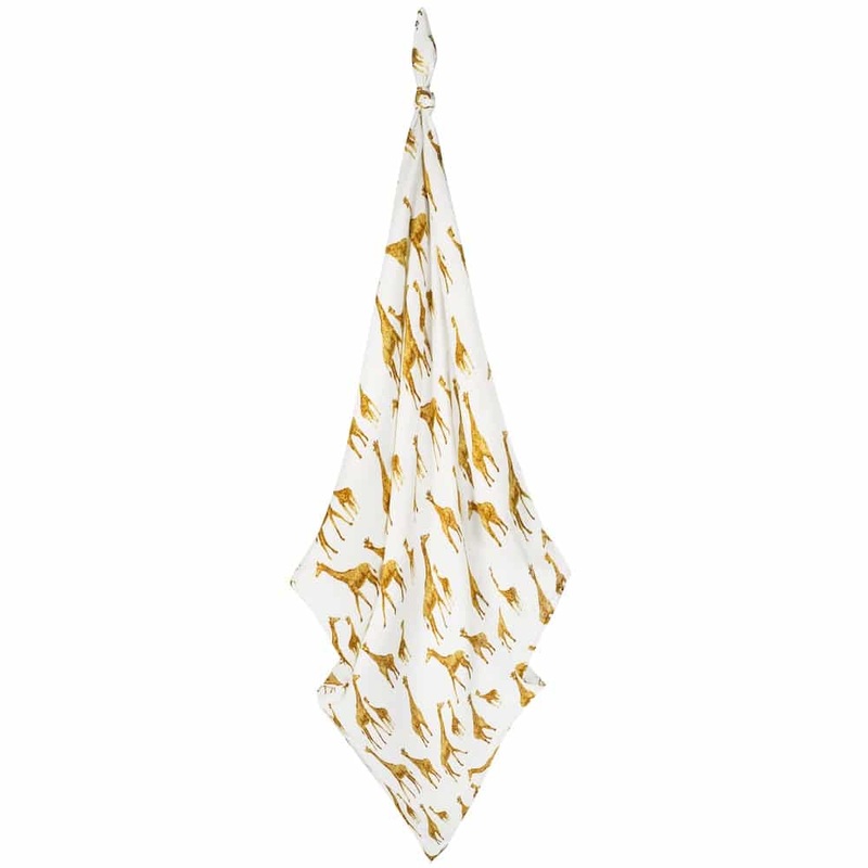 Milkbarn Orange Giraffe Bamboo Muslin Swaddle Blanket