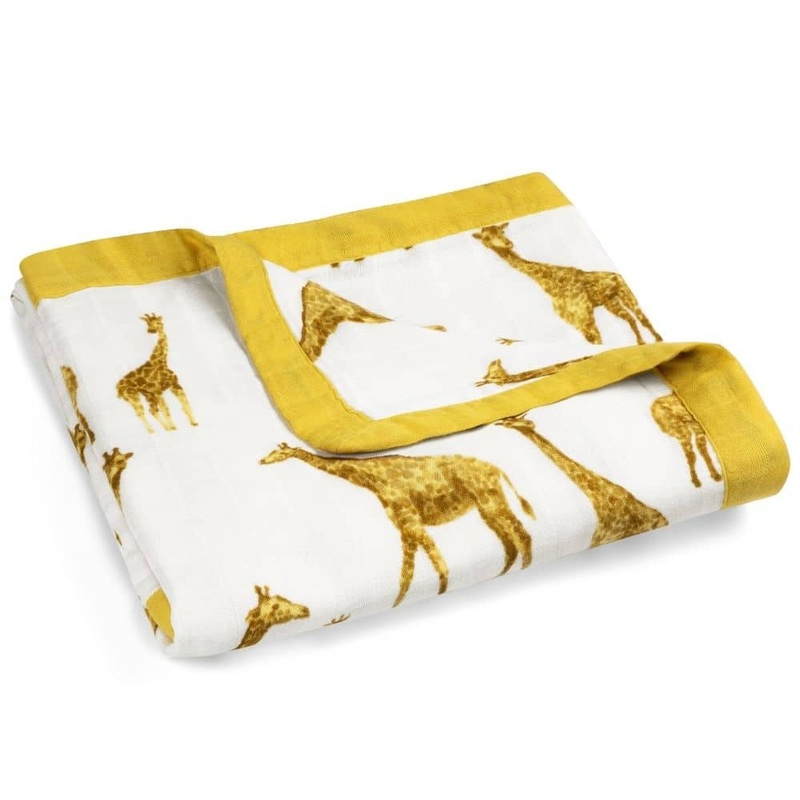 Milkbarn Orange Giraffe Big Lovey Three-Layer Muslin Blanket