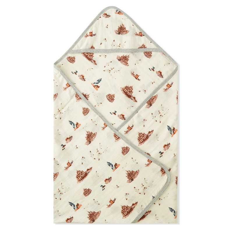 Milkbarn Sandcastle Hooded Swaddle Blanket