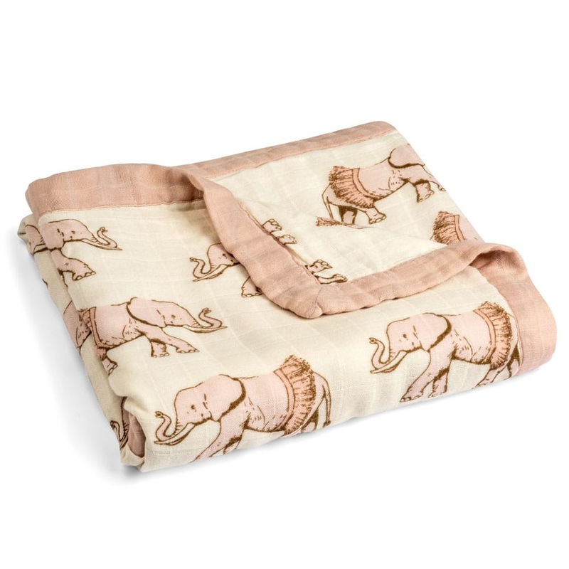 Milkbarn Tutu Elephant Big Lovey Three-Layer Muslin Blanket