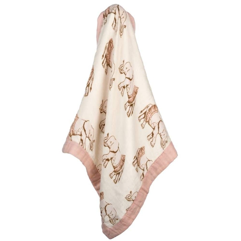 Milkbarn Tutu Elephant Mini Lovey Two-Layer Muslin Security Blanket