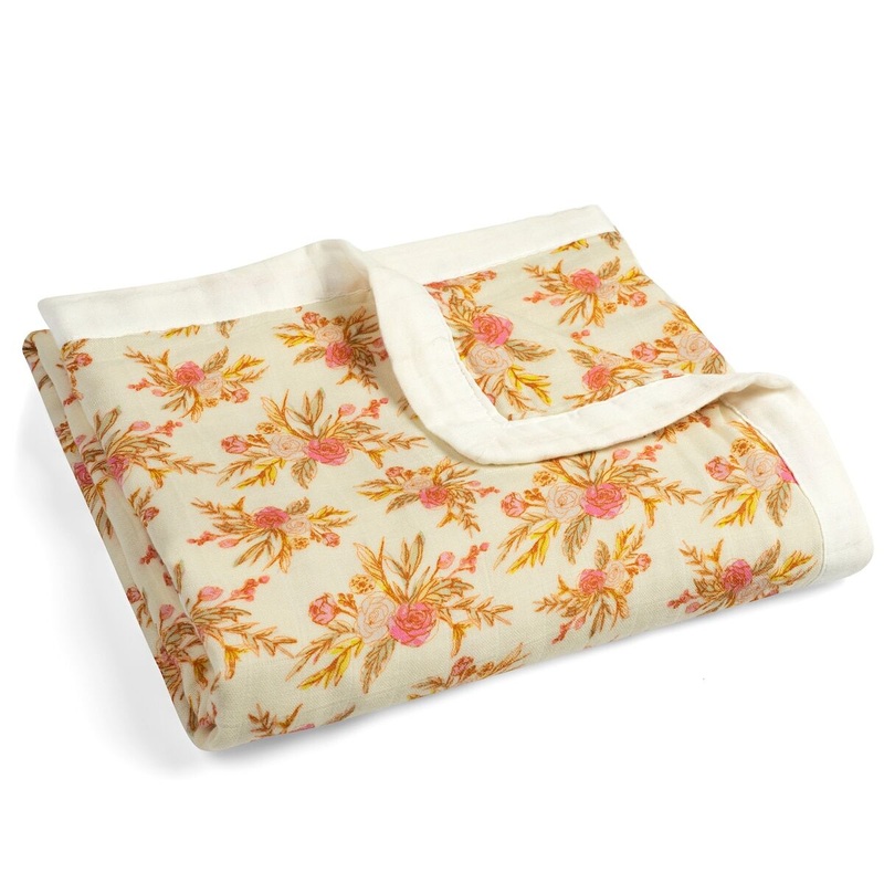 Milkbarn Vintage Floral Big Lovey Three-Layer Muslin Blanket