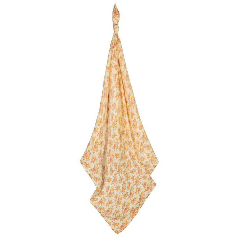 Milkbarn Vintage Floral Organic Cotton Muslin Swaddle Blanket