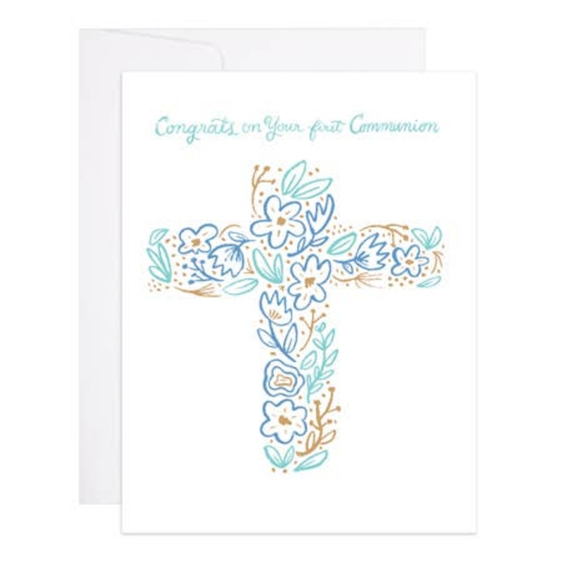 9th Letter Press - Blue First Communion A2 (5.5 x 4.25)