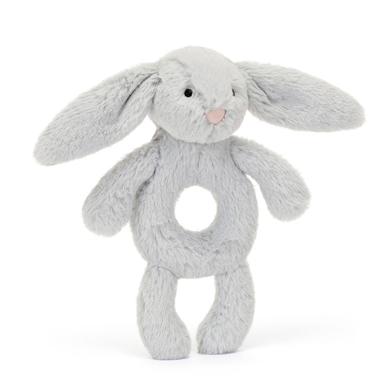 Jellycat Bashful Bunny Ring Rattle, Grey