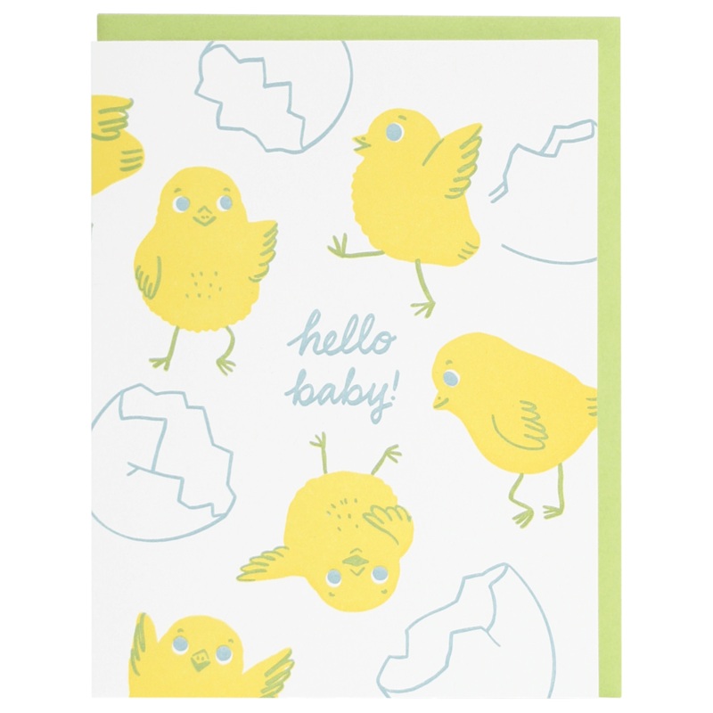 Smudge Ink Chicks Baby Card