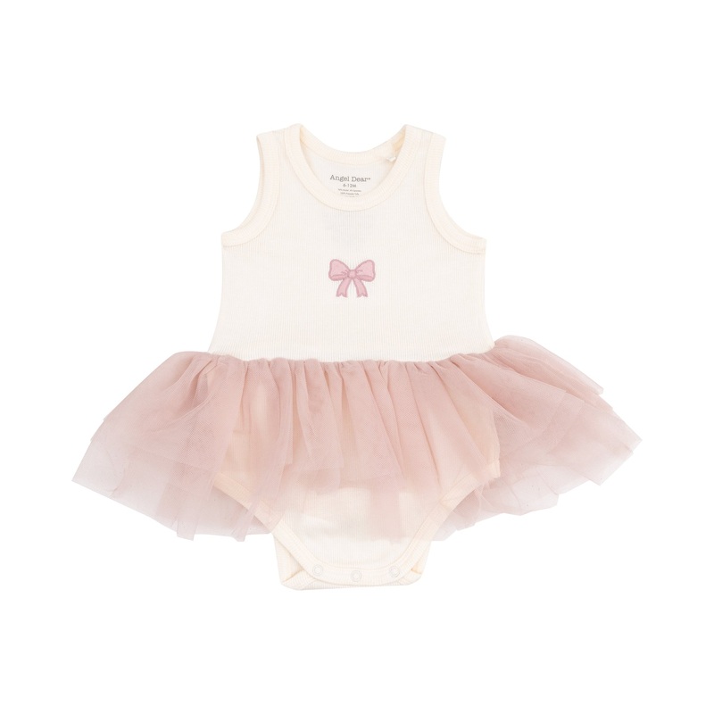 Angel Dear Bows Tutu Rib Tank Tutu Bodysuit 3-6M