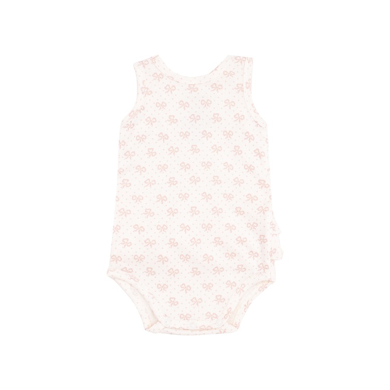 Angel Dear Vintage Mini Bows Ruffle Tank Bubble 3-6M