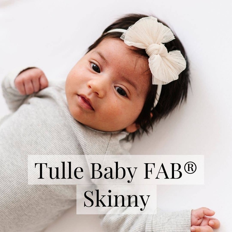 Baby Bling Bows - Baby Bling Tulle Baby FAB Skinny soft tulle bow headband Pleated Blush
