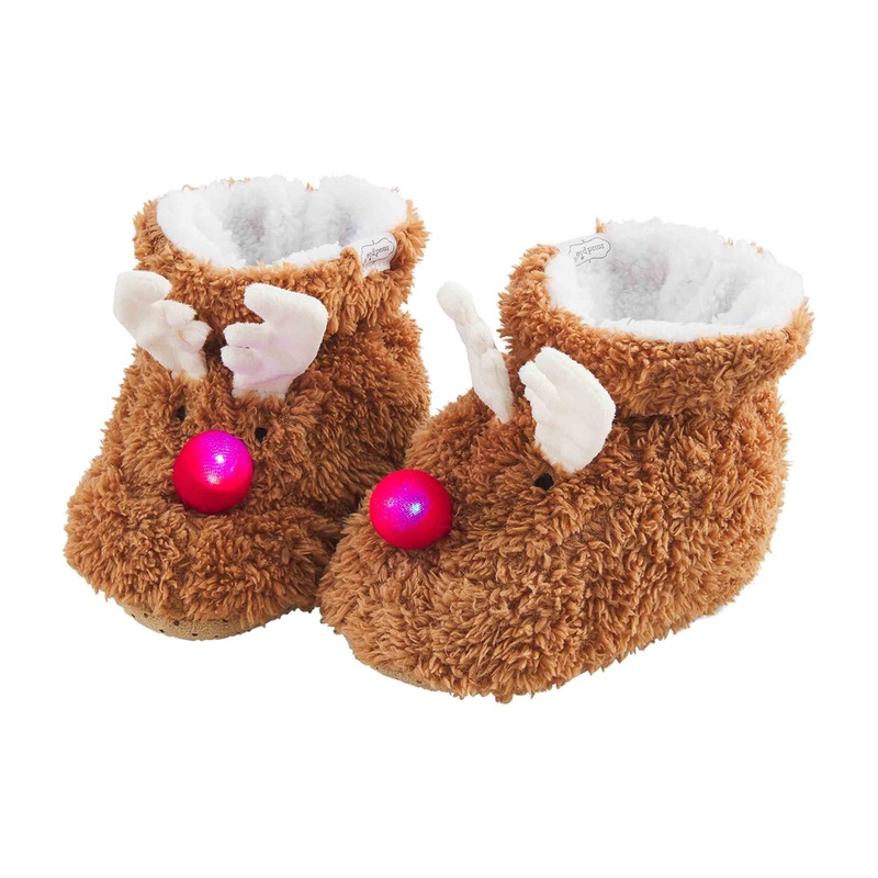 Mud Pie Light-Up Slippers Reindeer 24M-3T
