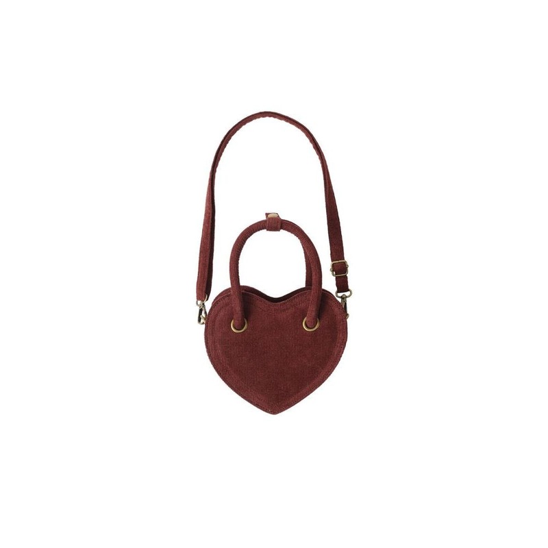Rylee + Cru Heart Purse, Burgundy, One Size