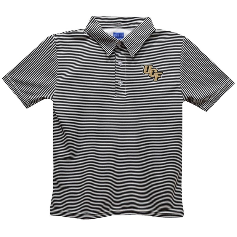 Vive La Fete UCF Knights Embroideredred Black Stripes Polo Shirt 2