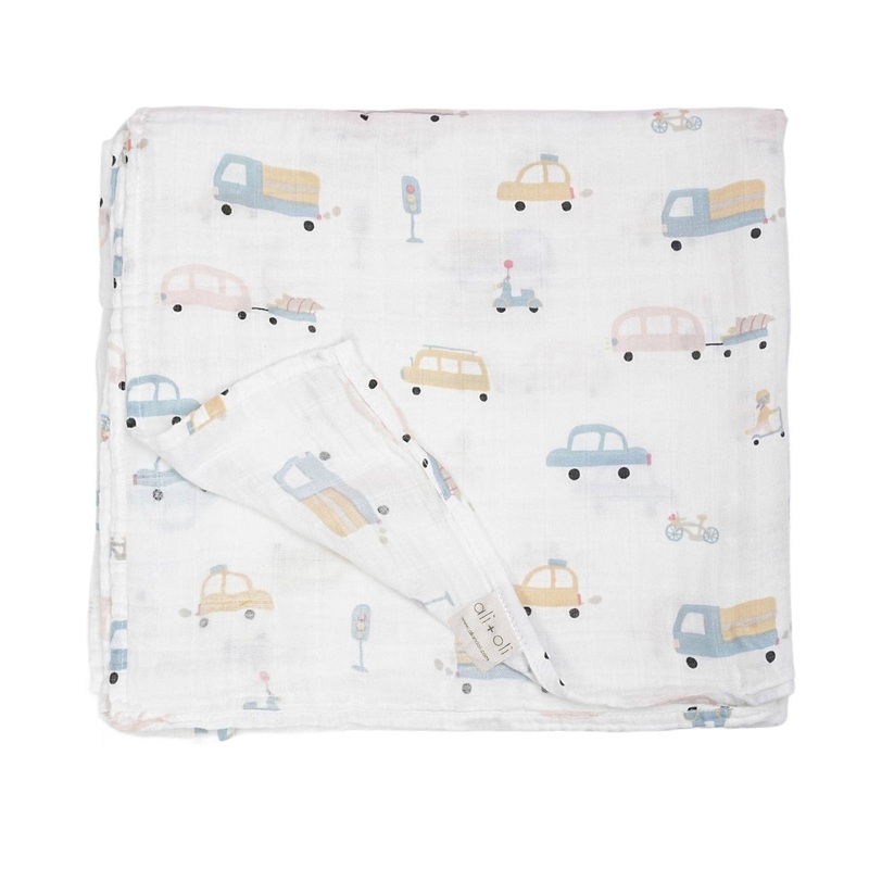 Ali+Oli - Muslin Swaddle Blanket (Automobile)