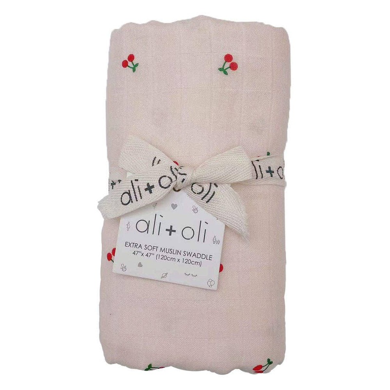 Ali+Oli - Muslin Swaddle Blanket (Cherry)