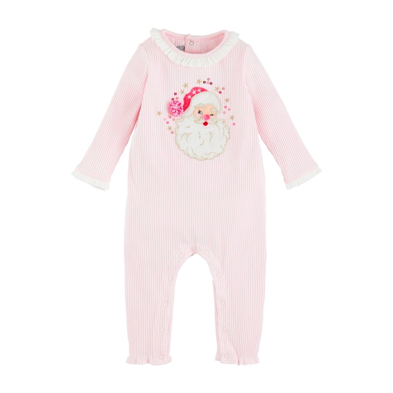 Mud Pie Pink Santa One-Piece 3-6M