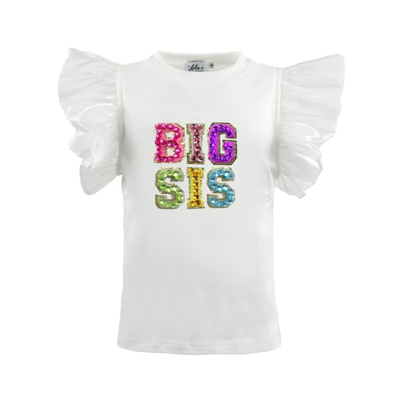 Lola and The Boys Big Sis Gem Ruffle T-Shirt 2