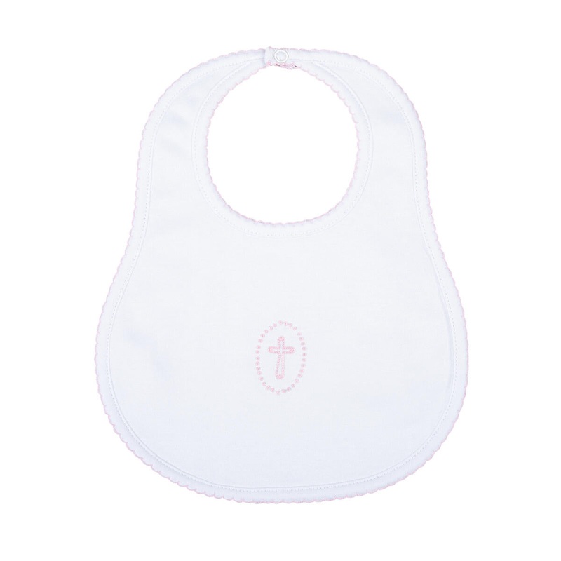 Magnolia Baby Blessed Pink Embroidered Bib, One Size